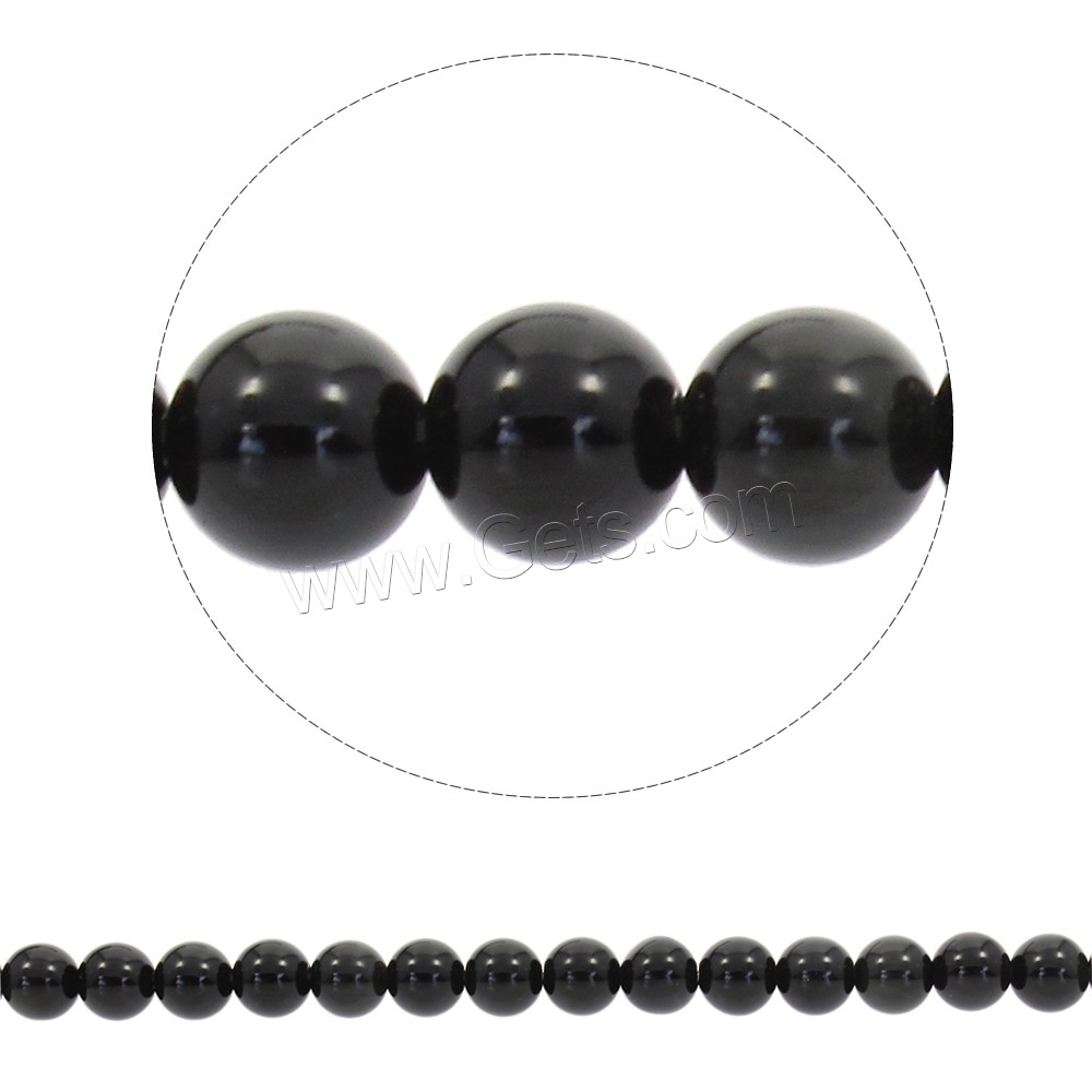 Black Obsidian Beads, Natural Black Obsidian, Round, synthetic, different size for choice, Hole:Approx 1mm, Length:Approx 15 Inch, Sold By Strand