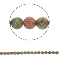 Perles unakite, Rond, synthétique, normes différentes pour le choix Environ 1mm Environ 15 pouce, Vendu par brin