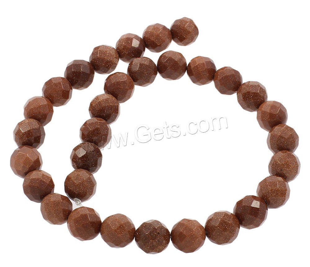 Goldstone Beads, Round, synthetic, different size for choice & faceted, Hole:Approx 1mm, Length:Approx 14.5 Inch, Sold By Strand