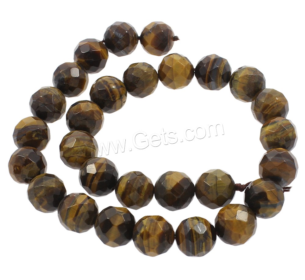 Tiger Eye Beads, Round, synthetic, different size for choice & faceted, Hole:Approx 1mm, Length:Approx 15 Inch, Sold By Strand