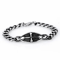 Titanium Steel Bracelet, curb chain & for man & blacken, 18mm Approx 8.2 Inch 