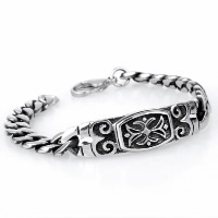 Titanium Steel Bracelet, curb chain & for man & blacken, 13.50mm Approx 8 Inch 