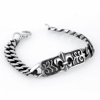 Titanium Steel Bracelet, curb chain & for man & blacken, 13.50mm Approx 8 Inch 