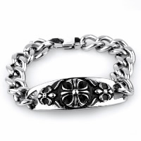 Titanium Steel Bracelet, curb chain & for man & blacken, 17mm Approx 8 Inch 