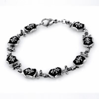 Titanium Steel Bracelet, for man & blacken, 9.50mm Approx 8 Inch 