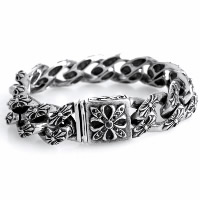 Titanium Steel Bracelet, twist oval chain & for man & with rhinestone & blacken, 18mm Approx 8.5 Inch 