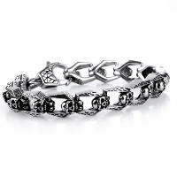 Acier titane bracelet, crane, pour homme & noircir, 12.50mm Environ 8.6 pouce, Vendu par brin