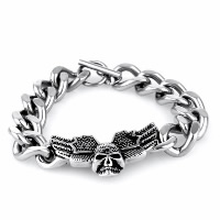 Acier titane bracelet, crane, chaîne de gourmette & pour homme & noircir, 20.50mm Environ 8.5 pouce, Vendu par brin