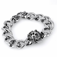 Acier titane bracelet, lion, chaîne de gourmette & pour homme & noircir, 29.50mm Environ 8.2 pouce, Vendu par brin