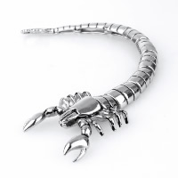 Acier titane bracelet, scorpion, pour homme & noircir, 45.50mm Environ 9 pouce, Vendu par brin