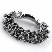 Acier titane bracelet, dragon, chaîne de torsion ovale & pour homme & noircir, 21.50mm Environ 9 pouce, Vendu par brin