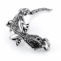 Acier titane bracelet, gecko, pour homme & avec strass & noircir, 26mm Environ 7 pouce, Vendu par brin