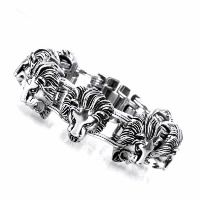 Acier titane bracelet, lion, pour homme & noircir, 29mm Environ 9.2 pouce, Vendu par brin