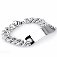 Acier titane bracelet, chaîne de gourmette & pour homme, couleur originale, 13mm Environ 8.6 pouce, Vendu par brin