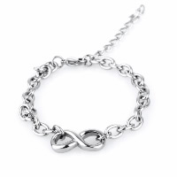 Acier titane bracelet, avec 1lnch chaînes de rallonge, Infini, chaîne ovale & pour homme, couleur originale, 10mm Environ 8 pouce, Vendu par brin