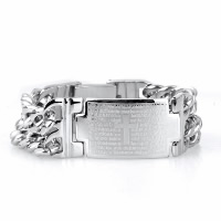 Acier titane bracelet, chaîne de gourmette & avec le motif de lettre & pour homme, couleur originale, 23mm Environ 8 pouce, Vendu par brin