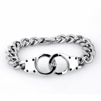 Acier titane bracelet, menottes, chaîne de gourmette & pour homme, couleur originale, 19.50mm Environ 8 pouce, Vendu par brin