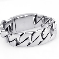 Titanium Steel Bracelet, twist oval chain & for man, original color, 23.50mm Approx 9 Inch 