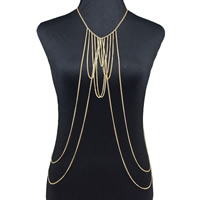 Iron Body Chain, with 6cm extender chain, gold color plated, twist oval chain, nickel, lead & cadmium free, 50-100cm Approx 19.5 Inch, Approx  39 Inch 