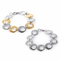 Acier titane bracelet, beignet, Placage, pour homme, plus de couleurs à choisir, 17mm Environ 7 pouce, Vendu par brin