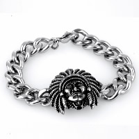 Titanstahl Armband, Kandare Kette & für den Menschen & Schwärzen, 33.50mm, Länge:ca. 9 ZollInch, verkauft von Strang