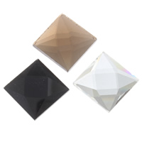 Facettierte Glas Cabochon, Quadrat, flache Rückseite, keine, 20x20x4mm, 150PCs/Tasche, verkauft von Tasche