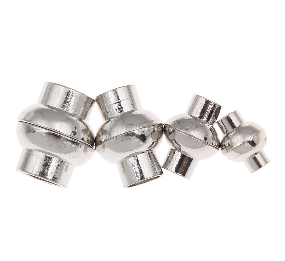 Brass Magnetic Clasp, platinum color plated, different size for choice, nickel, lead & cadmium free, Sold By PC