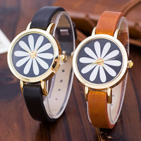 Reloj de Pulsera de mujeres, aleación de zinc, con Cuero de vaca & Vidrio, movimiento chino, chapado en color dorado, ajustable, más colores para la opción, 40mm, 20mm, longitud:aproximado 9.6 Inch, Vendido por UD