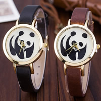 Reloj de Pulsera de mujeres, aleación de zinc, con Cuero de vaca & Vidrio, movimiento chino, chapado en color dorado, ajustable, más colores para la opción, 30mm, 10mm, longitud:aproximado 9 Inch, Vendido por UD