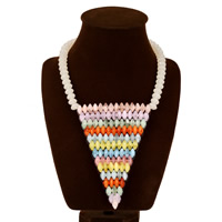 Acrylic Sweater Necklace, zinc alloy lobster clasp, with 9.5cm extender chain, multi-colored, 60mm Approx 22.5 Inch 