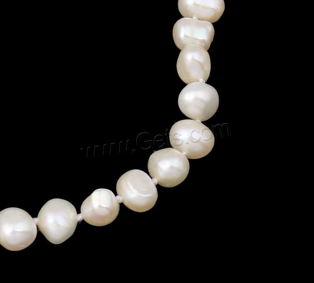 Cultured Freshwater Pearl Bracelets, brass clasp, Baroque, natural, different styles for choice, more colors for choice, 8-9mm, Length:Approx 7.5 Inch, Sold By Strand