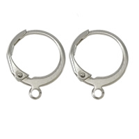 316 Stainless Steel Lever Back Earring Wires, with loop, original color, nickel, lead & cadmium free 