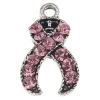 Zinc Alloy Bowkont Pendants, Ribbon, plated, with rhinestone nickel, lead & cadmium free Approx 1mm 