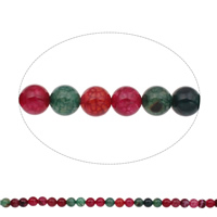 Perles de Tourmaline naturels, Tourmaline Couleur Agate, Rond, Birthstone octobre & normes différentes pour le choix Environ 1mm Environ 17 pouce, Vendu par brin