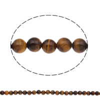 Perles d'Oeil de tigre, Rond, naturel, normes différentes pour le choix Environ 1mm Environ 15.5 pouce, Vendu par brin