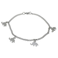 Edelstahl Charm Armband, Elephant, Armband  Bettelarmband & Twist oval, originale Farbe, 13x11x0.6mm, Länge:ca. 8.5 ZollInch, verkauft von Strang