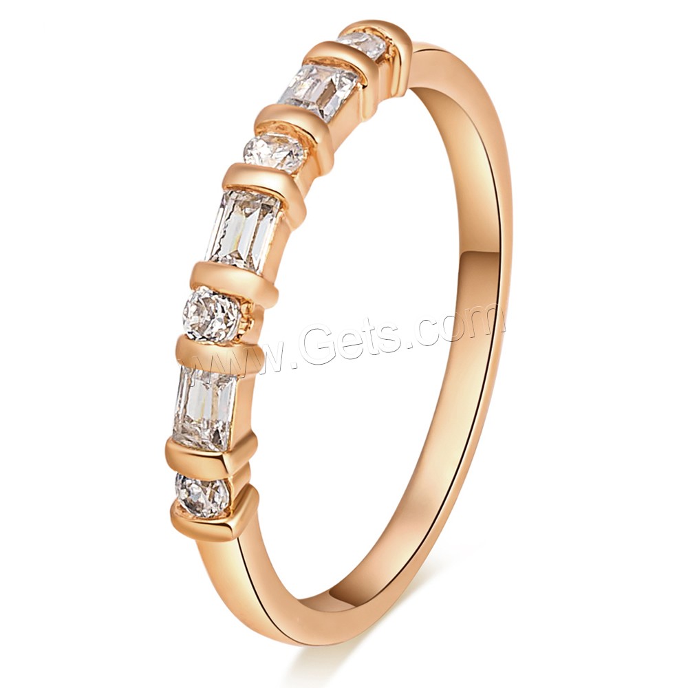 Anillo de dedo de Gets®, metal, chapado en oro de 18 K, diverso tamaño para la opción & micro arcilla de zirconia cúbica & facetas, libre de níquel, plomo & cadmio, 2mm, Vendido por UD