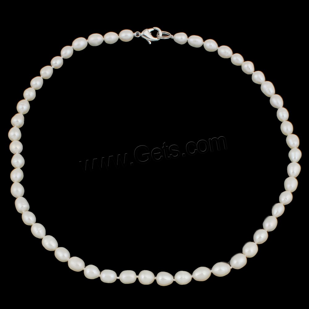 Natural Freshwater Pearl Necklace, brass clasp, Potato, different length for choice & different styles for choice, white, 6-7mm, Sold By Strand