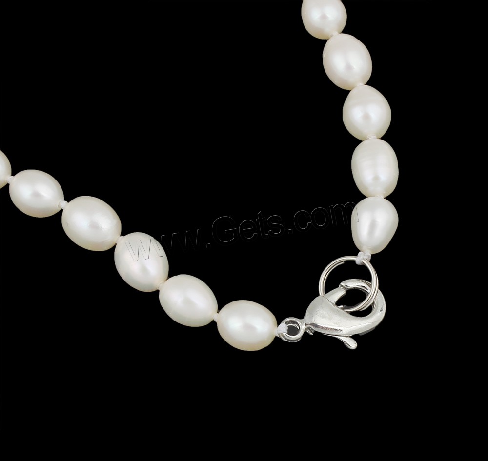 Natural Freshwater Pearl Necklace, brass clasp, Potato, different length for choice & different styles for choice, white, 6-7mm, Sold By Strand