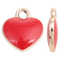 Zinc Alloy Heart Pendants, gold color plated, enamel, nickel, lead & cadmium free Approx 1mm 