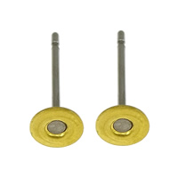 Clou boucle d'oreille en laiton, acier inoxydable puce boucle d'oreille, Placage, plus de couleurs à choisir 0.6mm, Vendu par PC