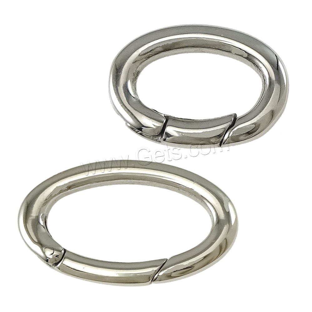 Stainless Steel Snap Clasp, Flat Oval, different size for choice, original color, Sold By PC