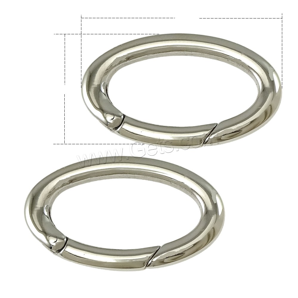 Stainless Steel Snap Clasp, Flat Oval, different size for choice, original color, Sold By PC