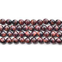 Perles d'Oeil de tigre, Rond, naturel, normes différentes pour le choix, couleur rouge de café Environ 1mm Environ 15.5 pouce, Vendu par brin