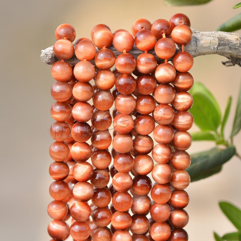 Perles d'Oeil de tigre, Rond, naturel, normes différentes pour le choix, Trou:Environ 1mm, Longueur:Environ 15.5 pouce, Vendu par brin