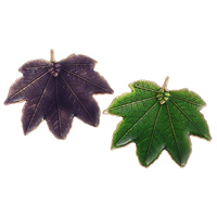 Zinc Alloy Leaf Pendants, gold color plated, enamel nickel, lead & cadmium free Approx 3mm 