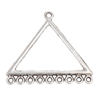 Composant de boucle d'oreille en alliage zinc, alliage de zinc, triangle, Plaqué de couleur d'argent, avec boucle, protéger l'environnement, sans nickel, plomb et cadmium Environ 1mm Vendu par sac