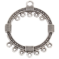 Composant de boucle d'oreille en alliage zinc, alliage de zinc, beignet, Plaqué de couleur d'argent, avec boucle, protéger l'environnement, sans nickel, plomb et cadmium Environ 3, 2mm Vendu par sac