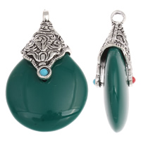 Résine Zinc Alloy pendentifs, alliage de zinc, avec résine, larme, Plaqué de couleur d'argent, vert aqua, protéger l'environnement, sans nickel, plomb et cadmium Environ 4mm, Vendu par PC