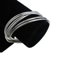 Edelstahl -Armband -Set, originale Farbe, 3mm, Innendurchmesser:ca. 68mm, Länge:ca. 8.5 ZollInch, 6PCs/setzen, verkauft von setzen